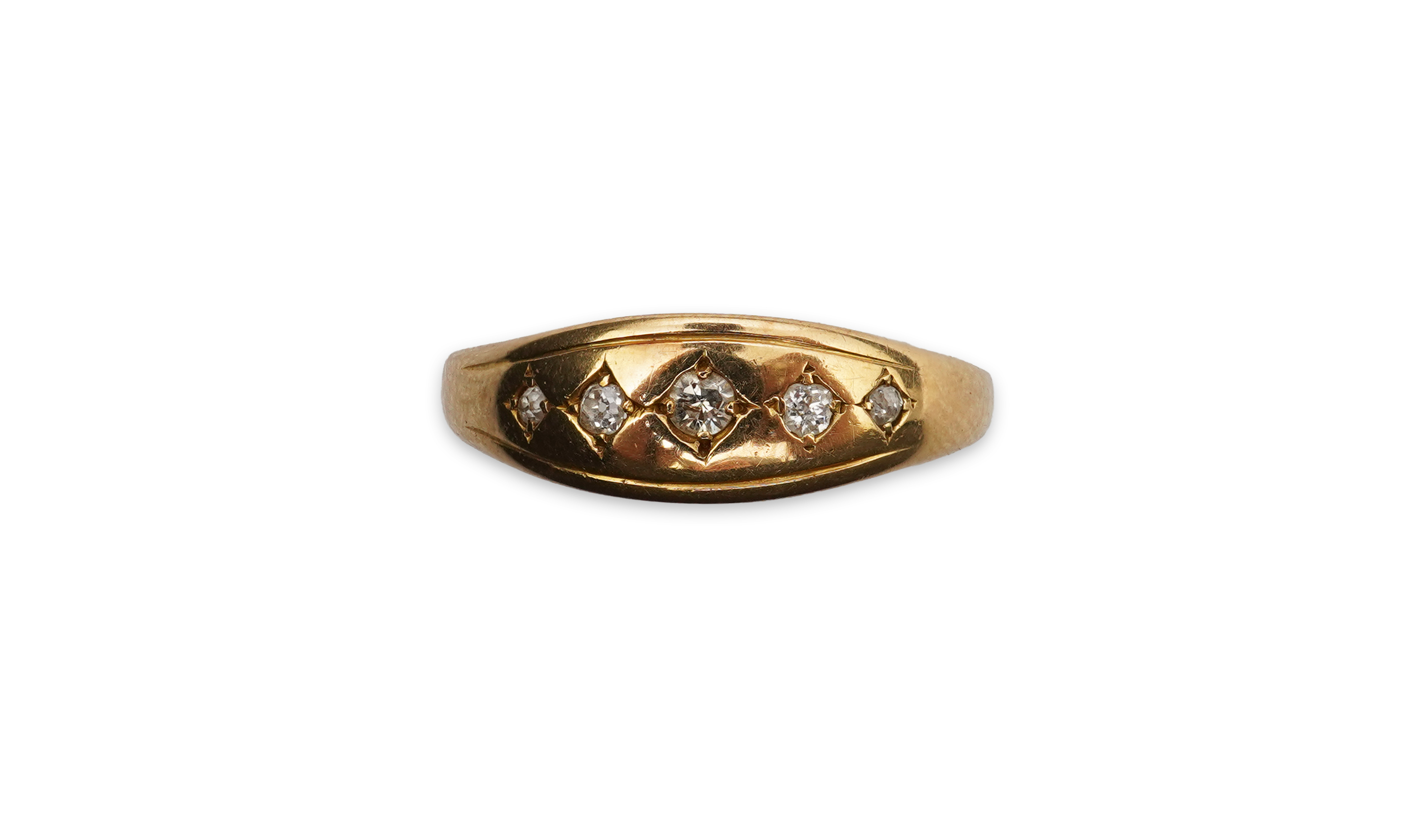 A diamond five-stone ring, early 20th century
